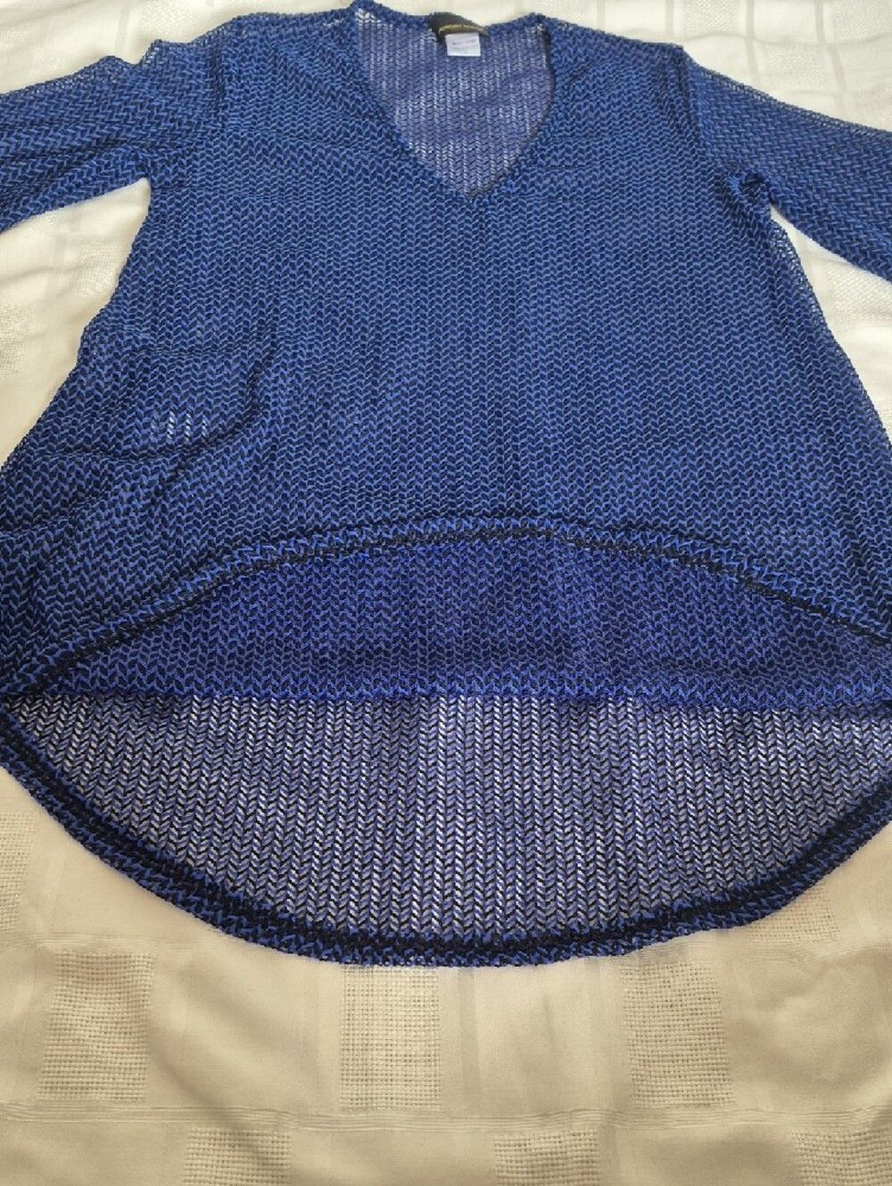 Jordan Taylor Navy Sheer V-Neck Swim Coverup - Picture 13 of 16